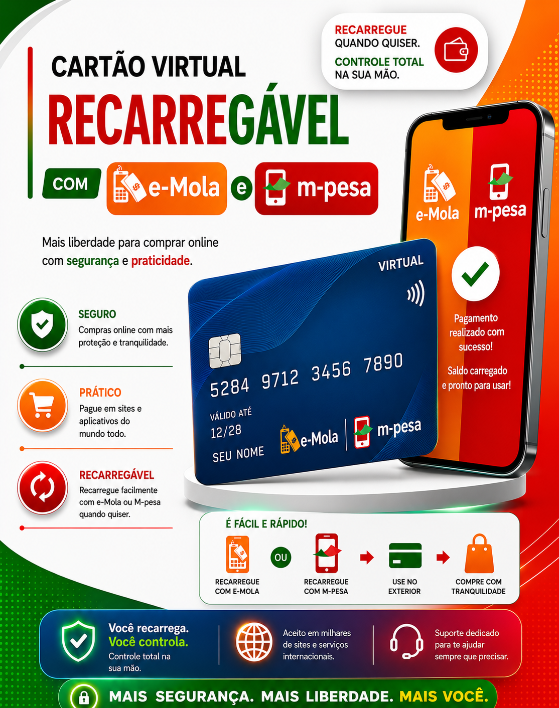 Cartão virtual internacional Nice Store Mz