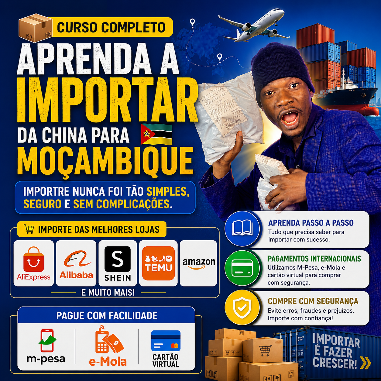 Curso de importação da China para Moçambique